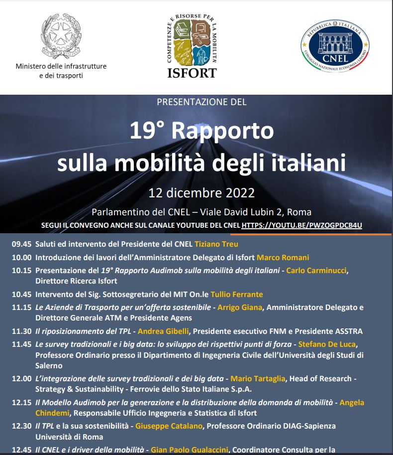 19° Rapporto AUDIMOB sulla Mobilità degli Italiani