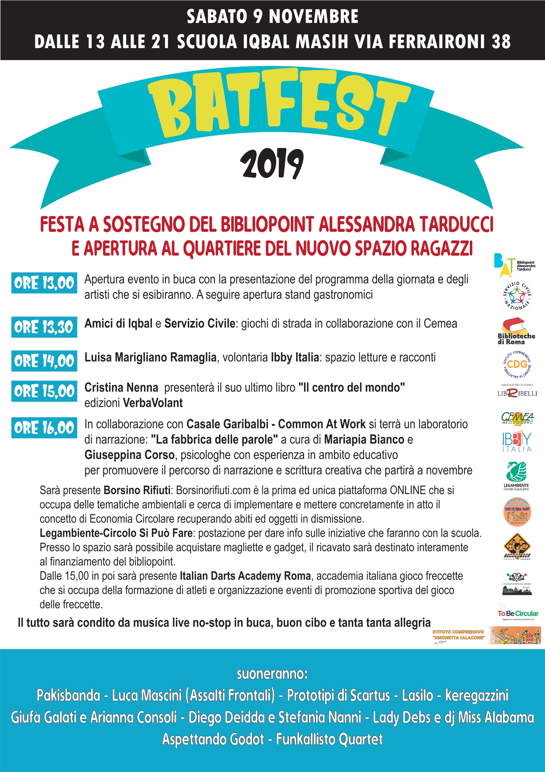 BatFest: il Bibliopoint Alessandro Tarducci inaugura un nuovo spazio per i ragazzi