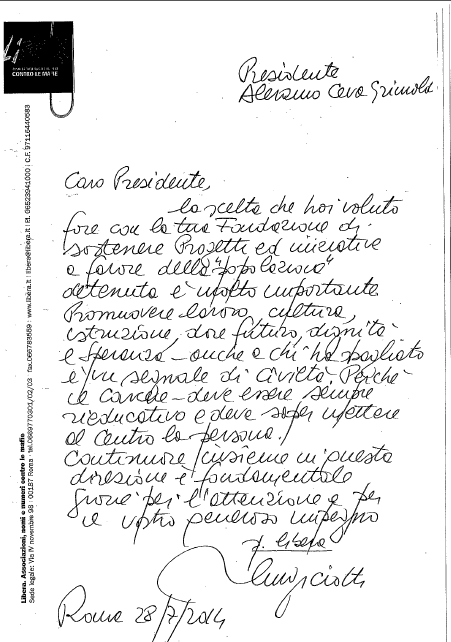 Lettera di Don Ciotti