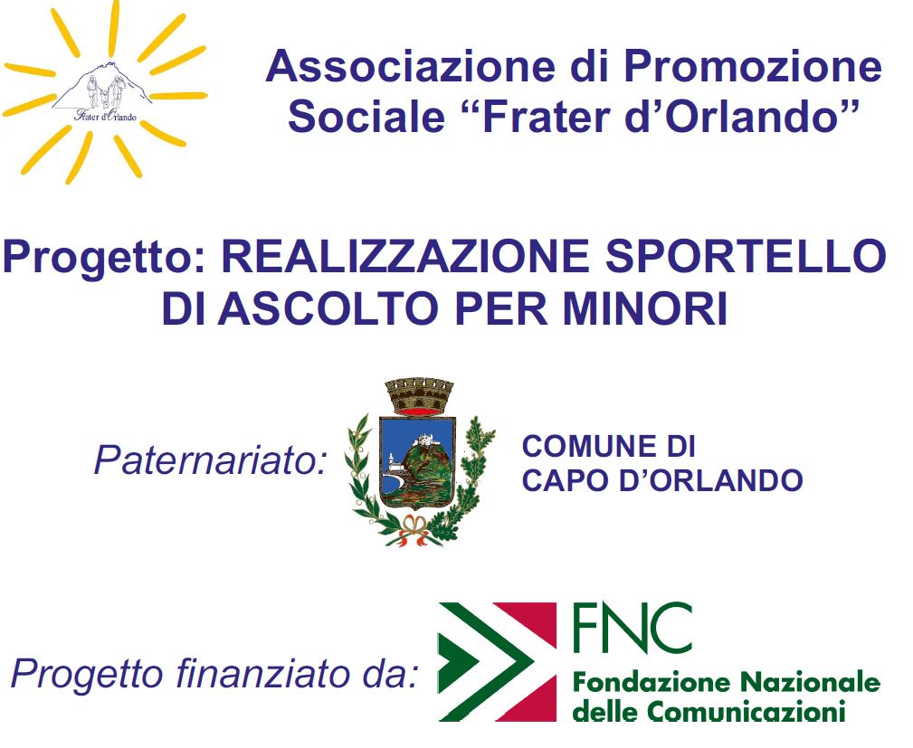 Uno Sportello di aiuto psicologico per minori: l'Associazione Frater D'Orlando a sostegno dei più fragili