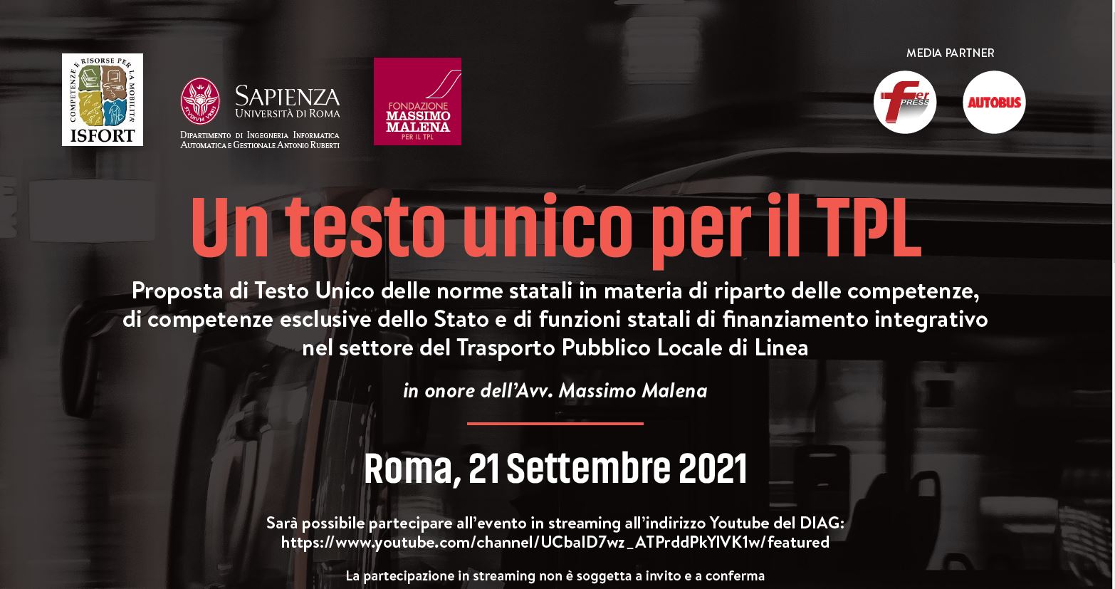 Convegno Isfort: "Proposta di un Testo Unico per il TPL di Linea"