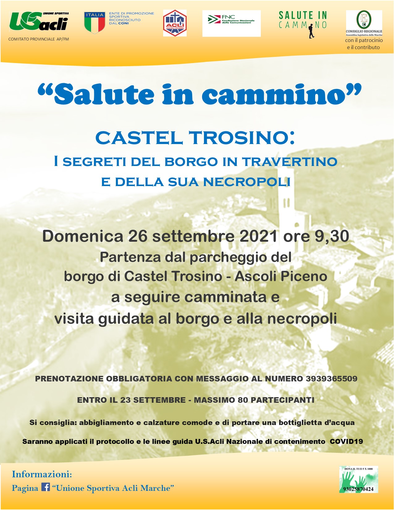 Nuovo appuntamento della Camminata dei Musei: "Salute in Cammino" a Castel Trosino